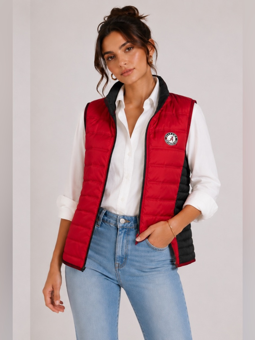 Columbia Alabama Crimson Tide Reversible Down Puffer Vest Women’s Small NWT